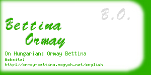 bettina ormay business card